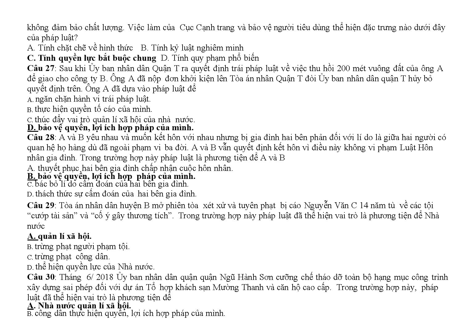 Bài tập trắc nghiệm môn Giáo dục công dân Lớp 12 - Lê Quang Minh (Có đáp án) trang 6