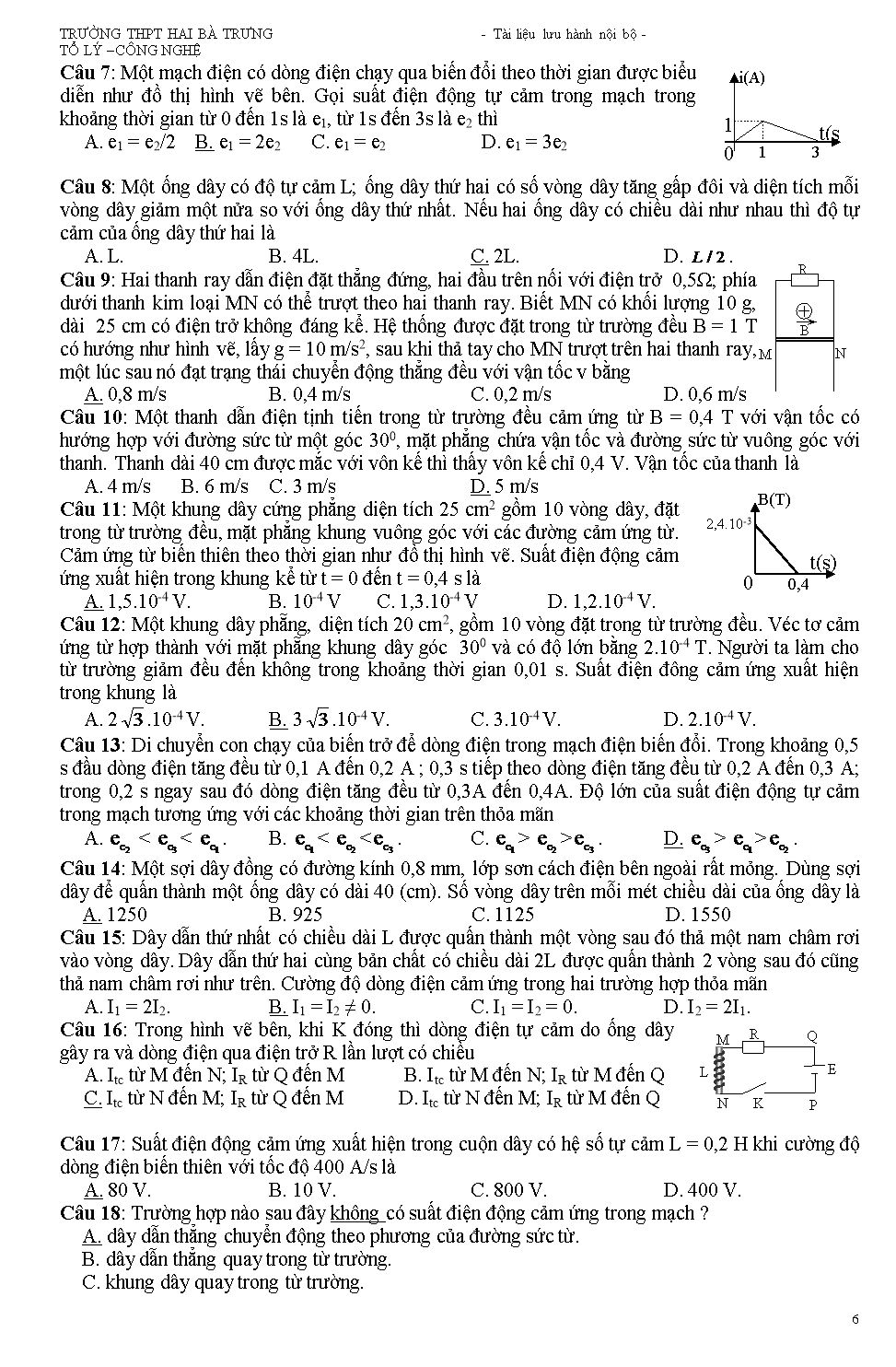 Đề cương ôn tập học kì II Vật lý Lớp 11 trang 5