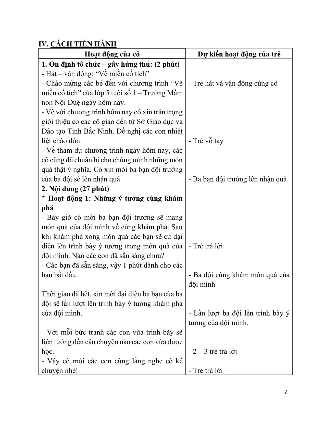 Giáo án Mầm non: Lĩnh vực phát triển ngôn ngữ - Truyện: “Quả táo của ai?” trang 2