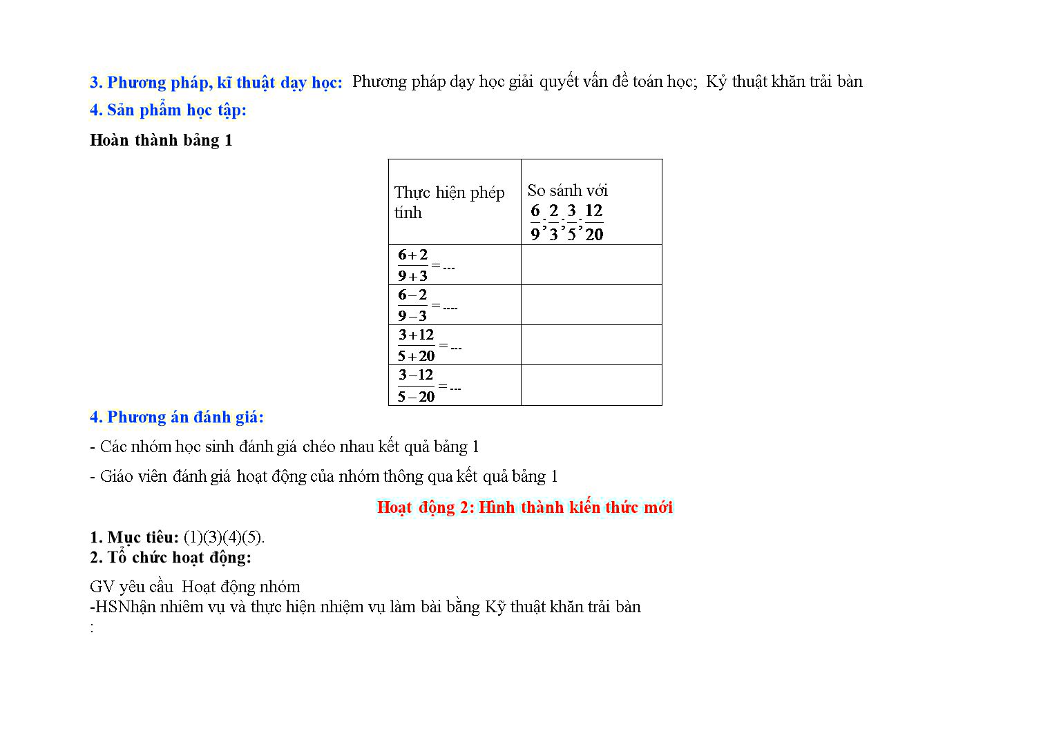Kế hoạch bài dạy môn Toán Lớp 7 - Bài: Tính chất dãy tỉ số bằng nhau trang 5
