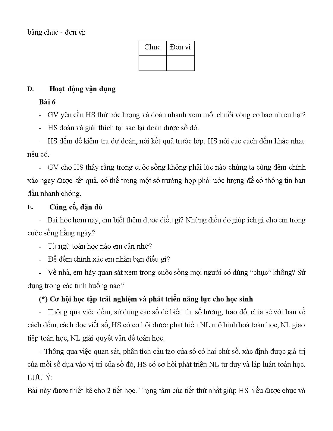 Giáo án môn Toán Lớp 1 (Cánh diều) - Bài 47: Chục và đơn vị trang 4