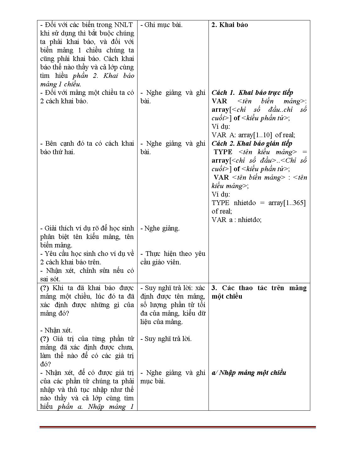 Giáo án học kì 2 môn Tin học Lớp 11 trang 3