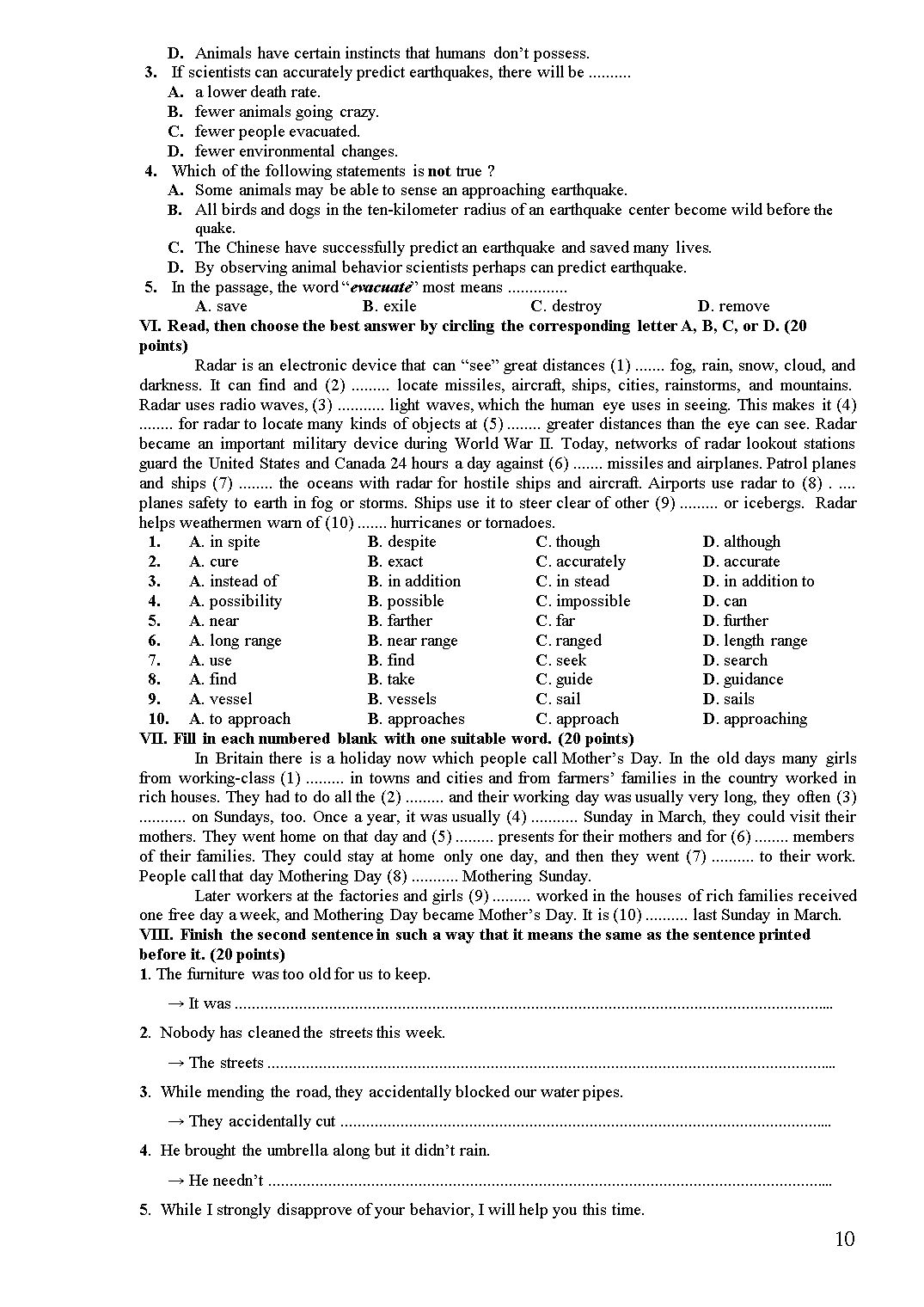 Bài tập luyện thi IOE lớp 9 (Có đáp án) trang 10