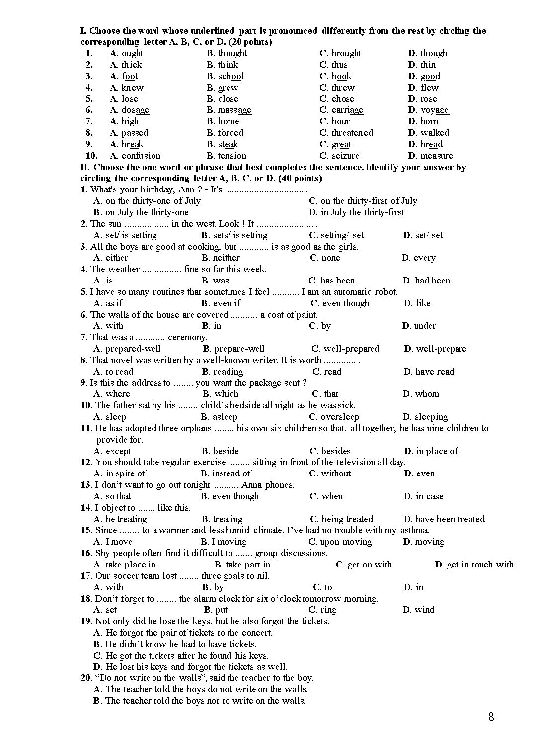 Bài tập luyện thi IOE lớp 9 (Có đáp án) trang 8