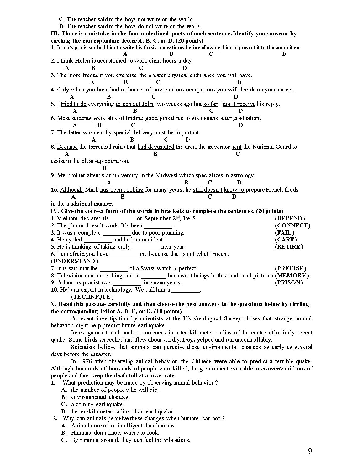 Bài tập luyện thi IOE lớp 9 (Có đáp án) trang 9