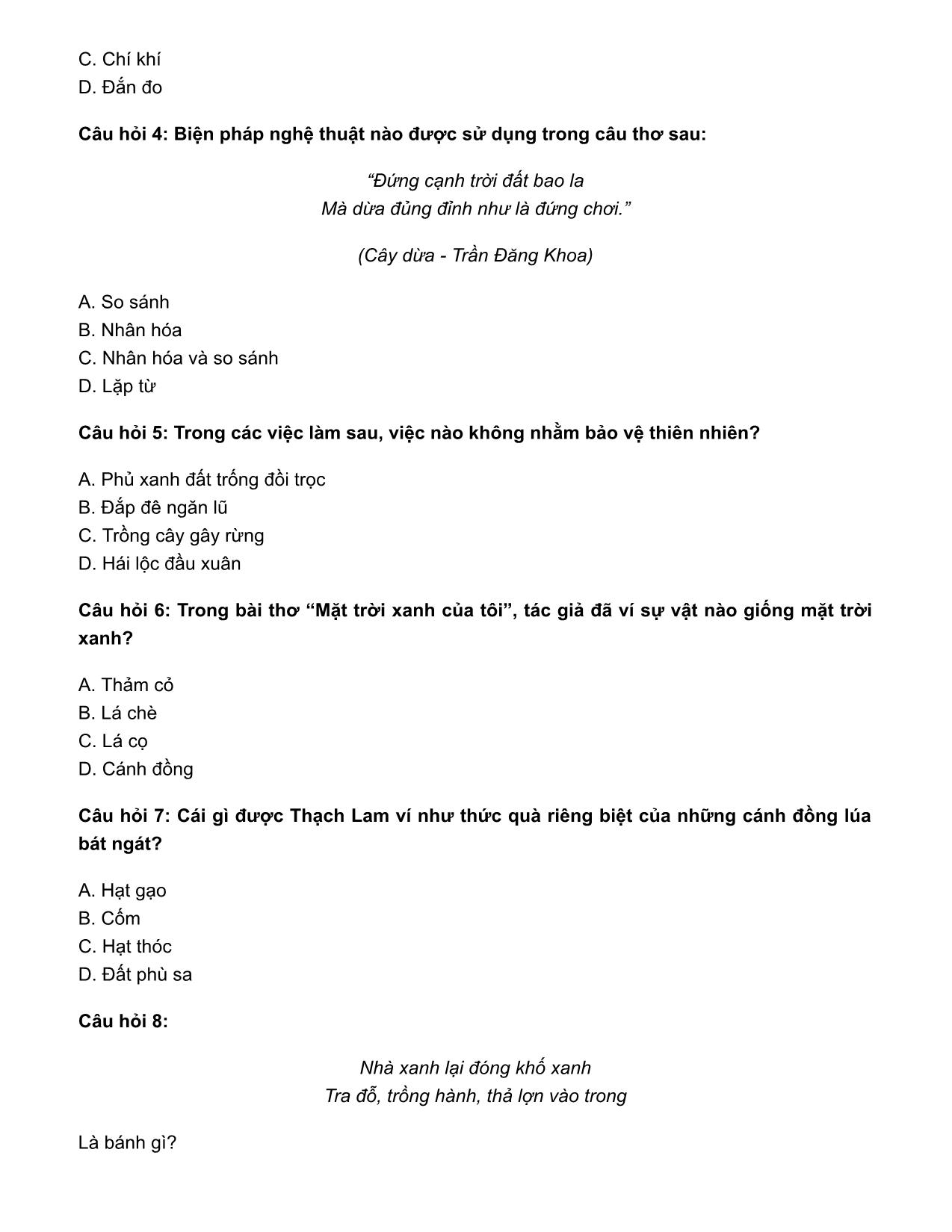 Đề luyện thi Trạng Nguyên Tiếng Việt Lớp 3 - Vòng 17 - Năm học 2020-2021 trang 7