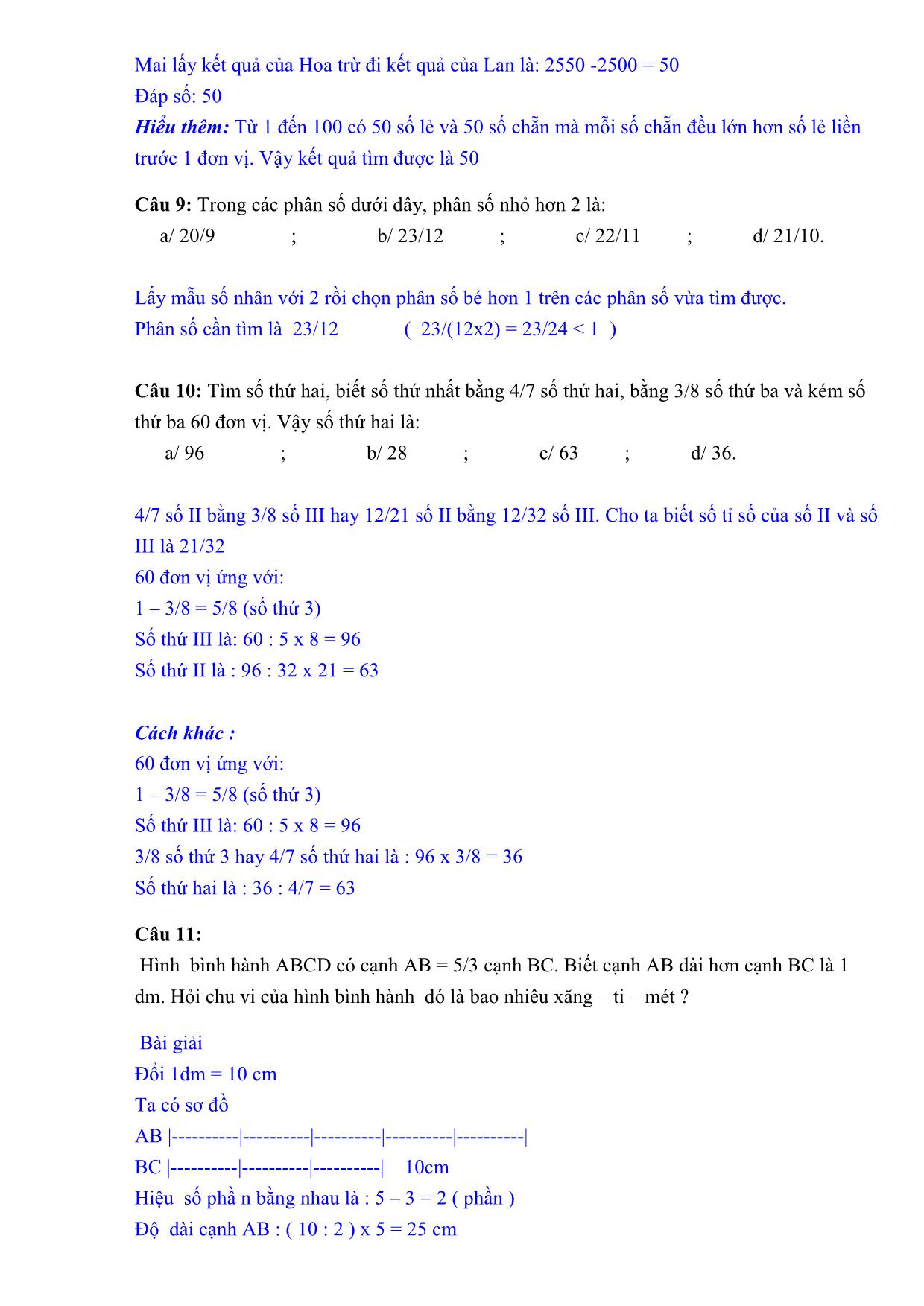 Tuyển tập các bài toán hay luyện thi Violympic Lớp 5 trang 3