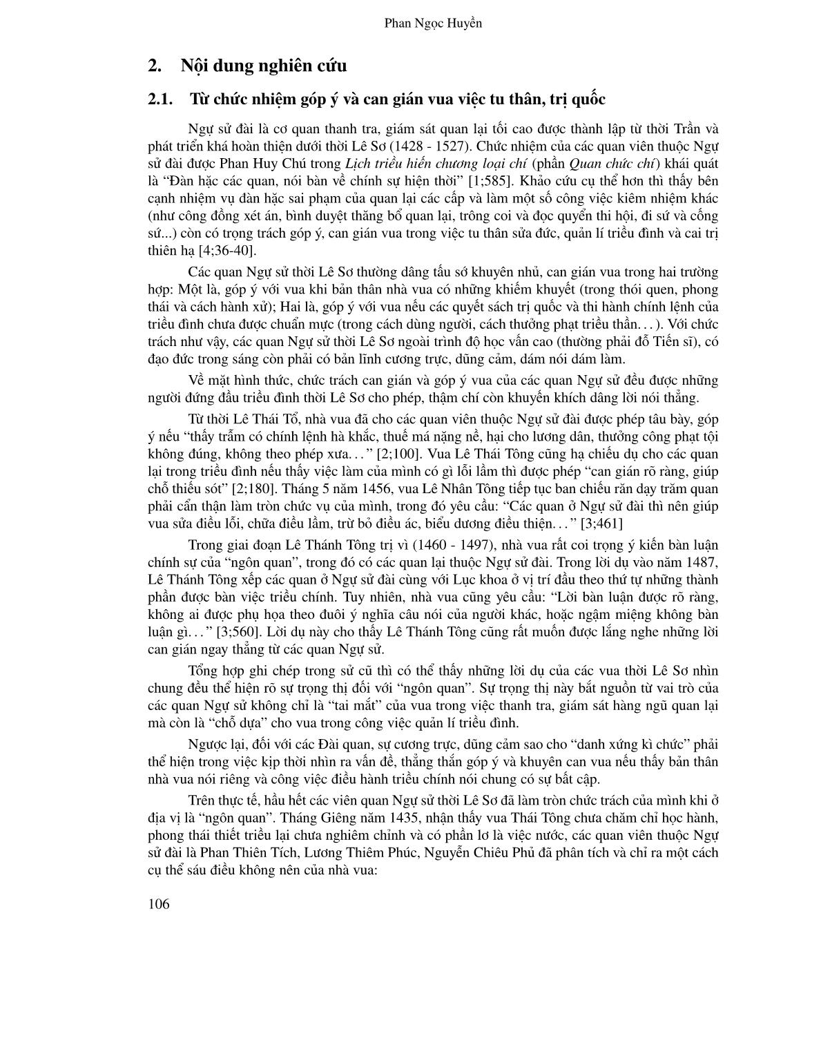 Số phận của “ngôn quan” thời Lê Sơ: Góc nhìn từ mối quan hệ giữa vua và chức quan ngự sử trang 2