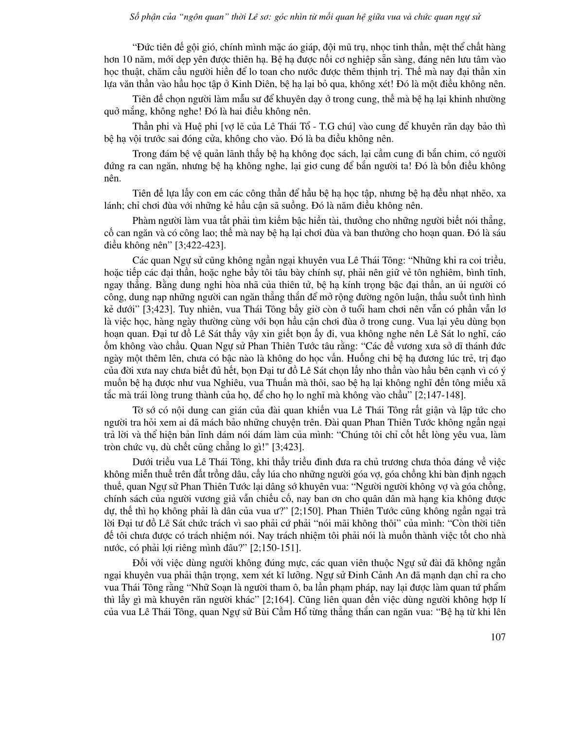 Số phận của “ngôn quan” thời Lê Sơ: Góc nhìn từ mối quan hệ giữa vua và chức quan ngự sử trang 3