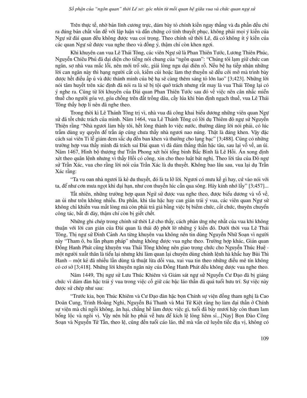 Số phận của “ngôn quan” thời Lê Sơ: Góc nhìn từ mối quan hệ giữa vua và chức quan ngự sử trang 5