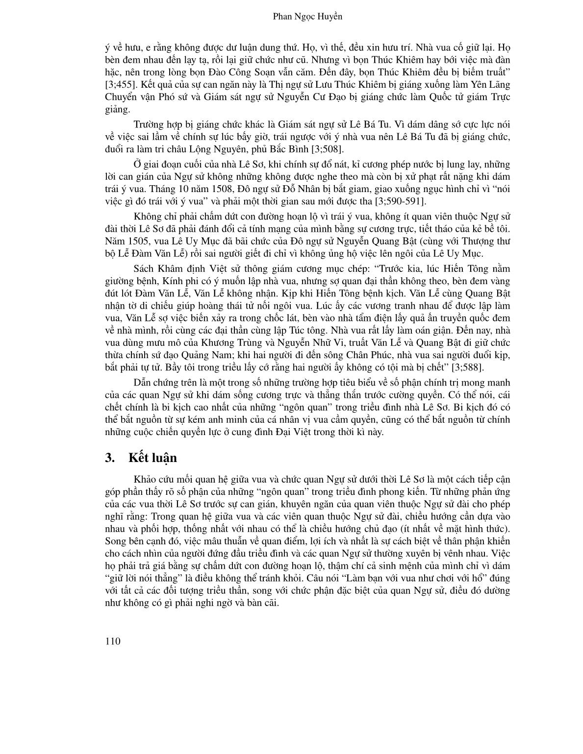 Số phận của “ngôn quan” thời Lê Sơ: Góc nhìn từ mối quan hệ giữa vua và chức quan ngự sử trang 6