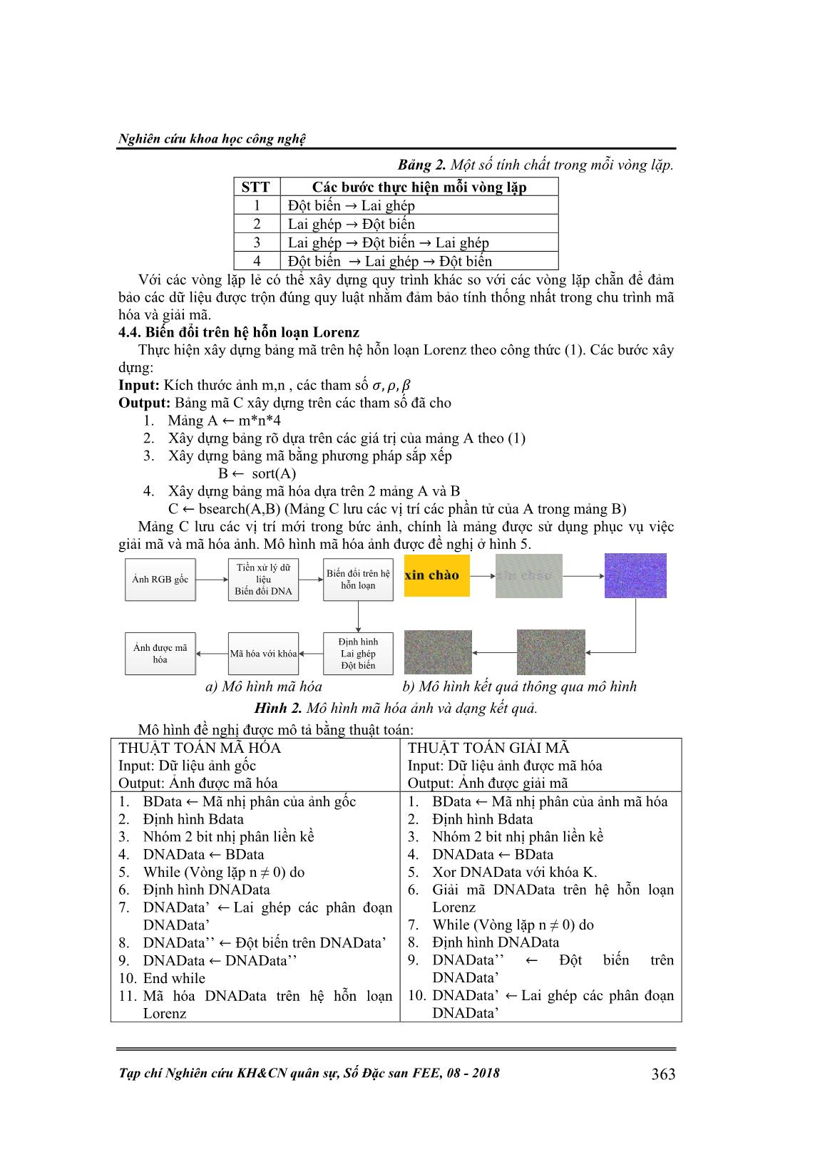 Một phương pháp mã hóa ảnh dựa trên tính toán DNA và hệ hỗn loạn Lorenz trang 4