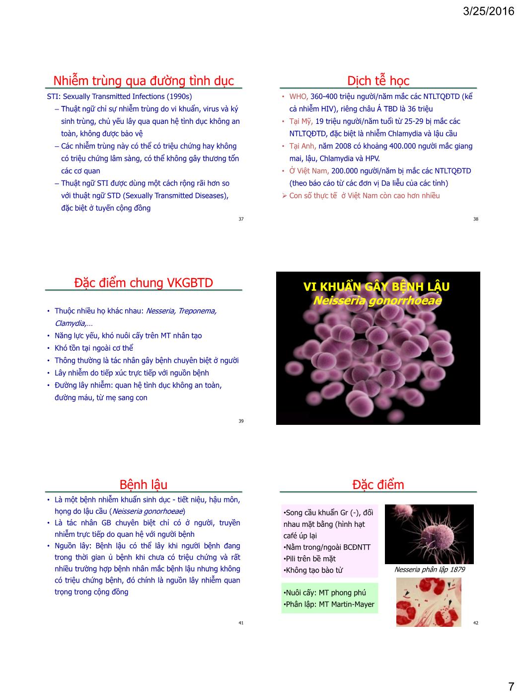 Bài giảng Vi sinh vật - Bài: Vi khuẩn gây bệnh - Nguyễn Thị Ngọc Yến trang 7
