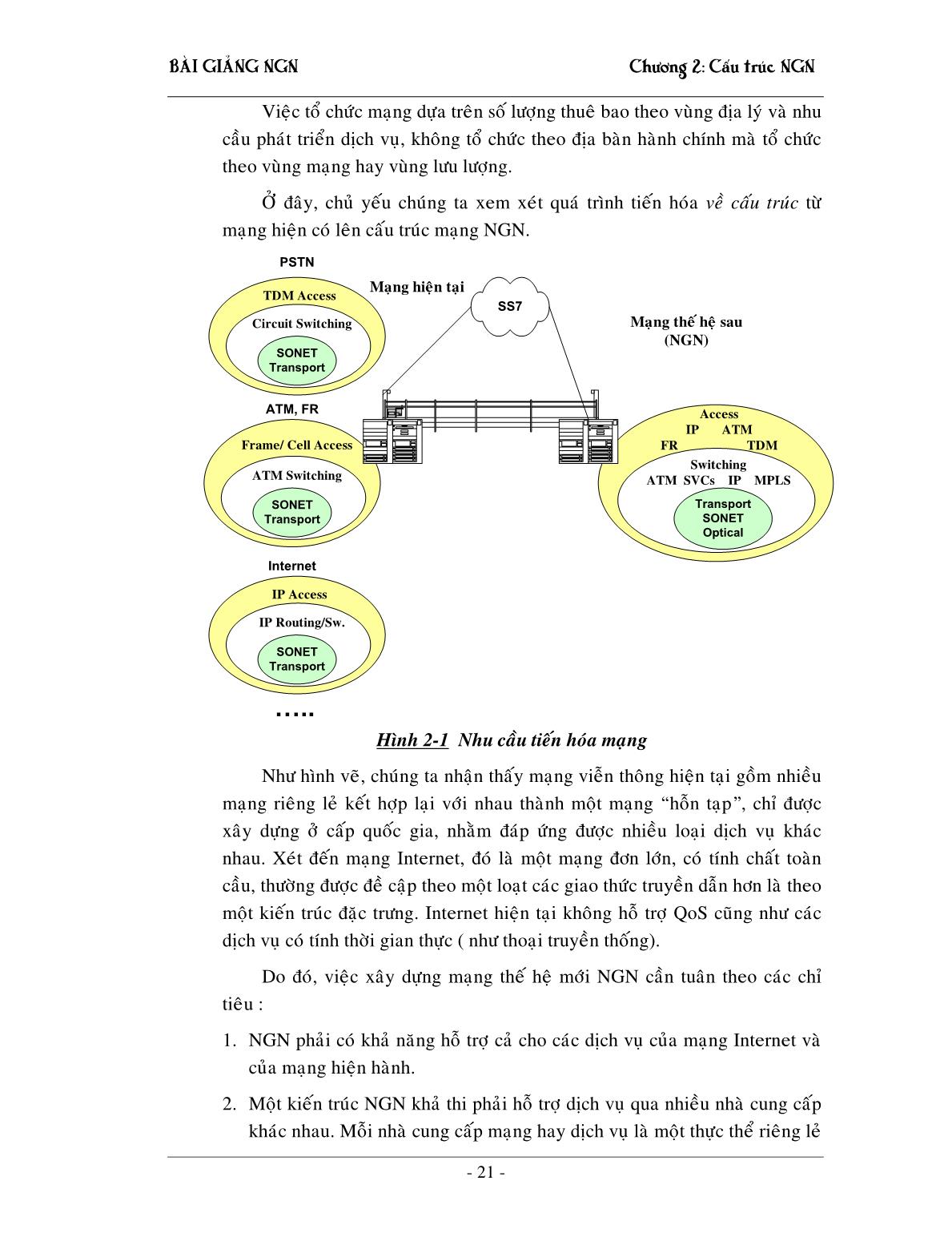 Bài giảng NGN - Chương 2: Cấu trúc mạng NGN trang 2