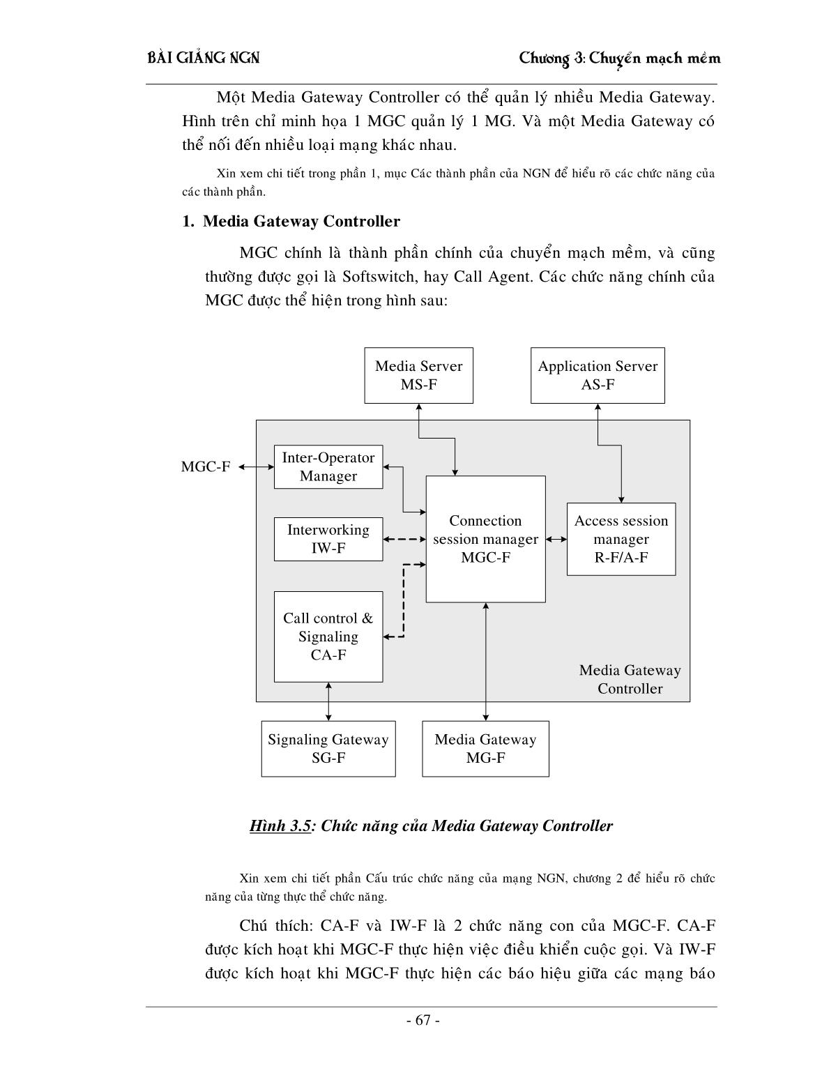 Bài giảng NGN - Chương 3: Chuyển mạch mềm Softswitching trang 9