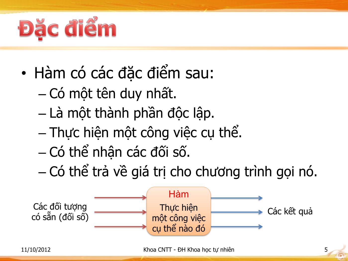 Bài giảng Lập trình - Bài:Hàm & kỹ thuật tổ chức chương trình - Phạm Minh Tuấn trang 5