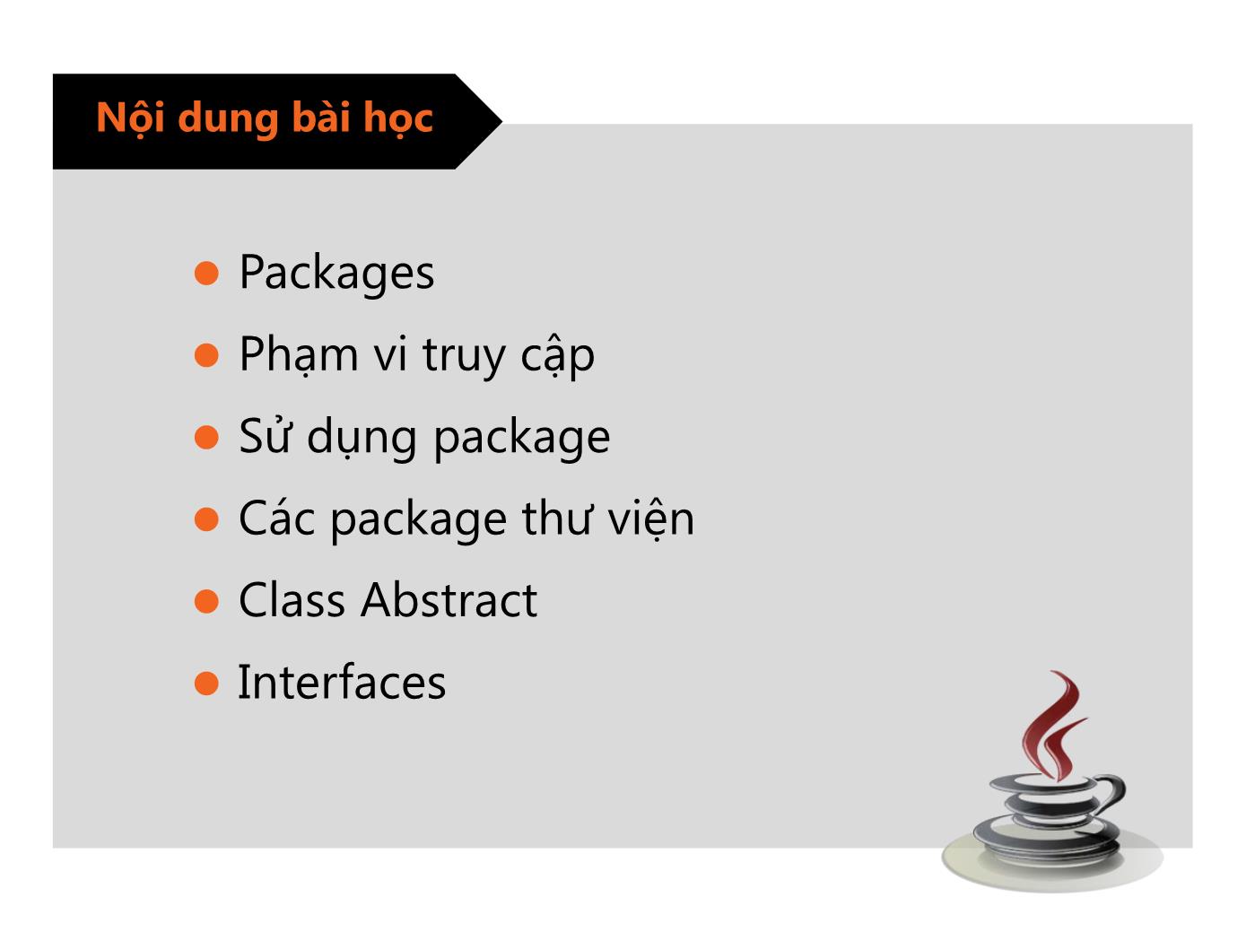Bài giảng Lập trình Java - Bài 1: Packages và Interfaces - Trường Đại học FPT trang 3