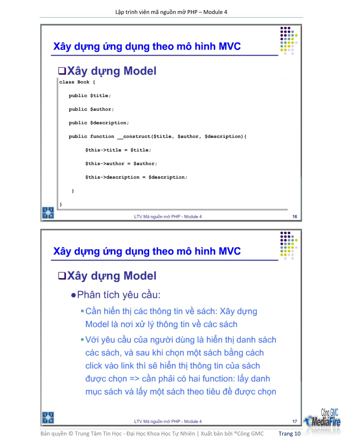 Bài giảng Lập trình viên mã nguồn mở PHP - Module 4, Bài 1: Mô hình MVC - Trường Đại học Khoa học tự nhiên - Đại học Quốc gia TP Hồ Chí Minh trang 10