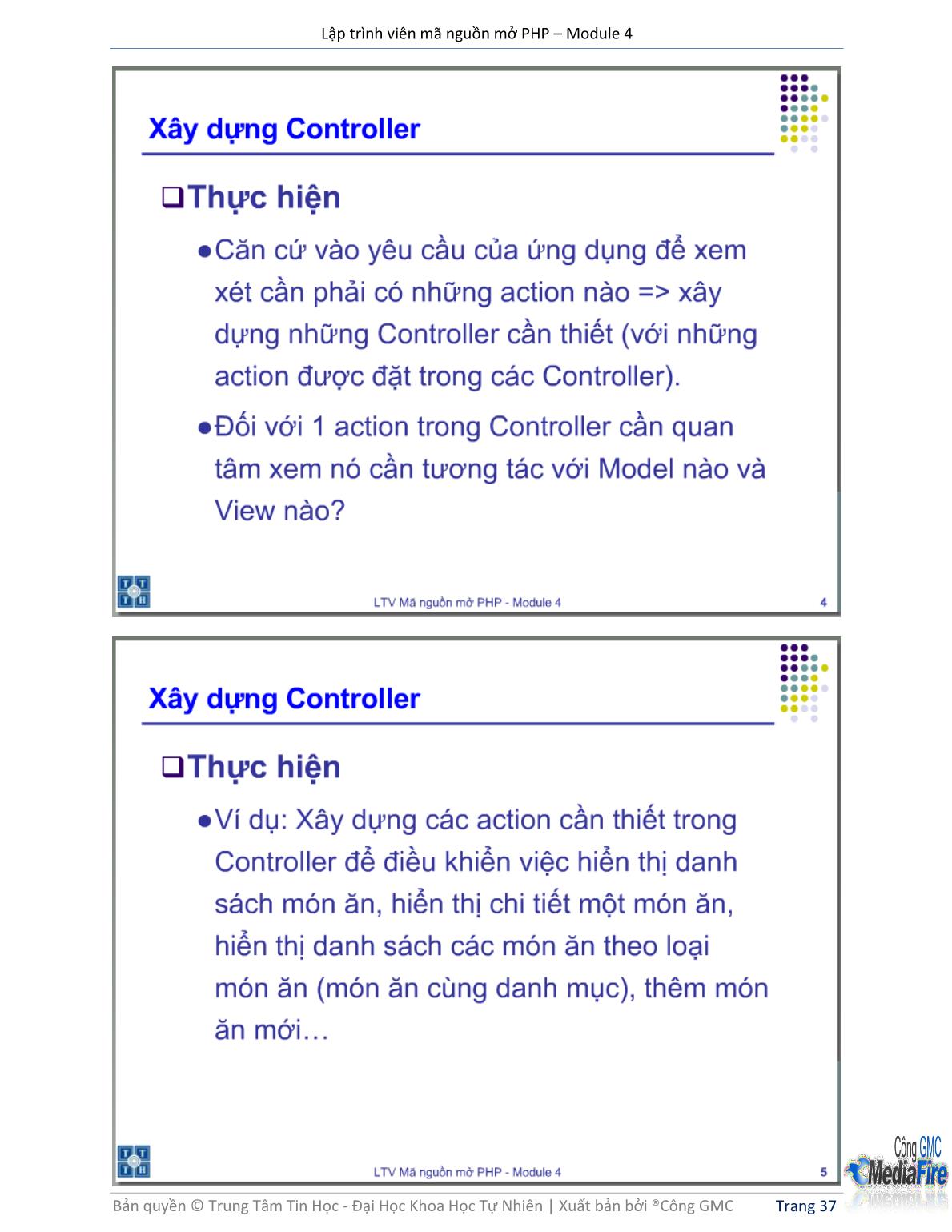 Bài giảng Lập trình viên mã nguồn mở PHP - Module 4, Bài 4: Controller - Trường Đại học Khoa học tự nhiên - Đại học Quốc gia TP Hồ Chí Minh trang 3