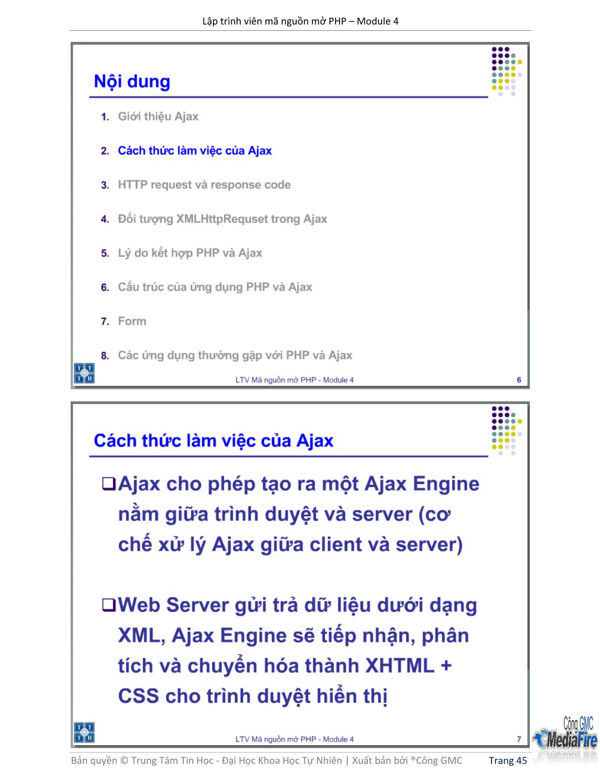 Bài giảng Lập trình viên mã nguồn mở PHP - Module 4, Bài 5: Ajax 1 - Trường Đại học Khoa học tự nhiên - Đại học Quốc gia TP Hồ Chí Minh trang 4
