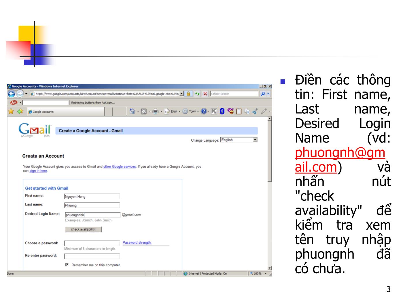 Bài giảng Hệ thống thông tin - Phần I: Tin học căn bản - Chương 4: Hướng dẫn tạo và sử dụng email miễn phí trên mạng - Ngô Văn Linh trang 3