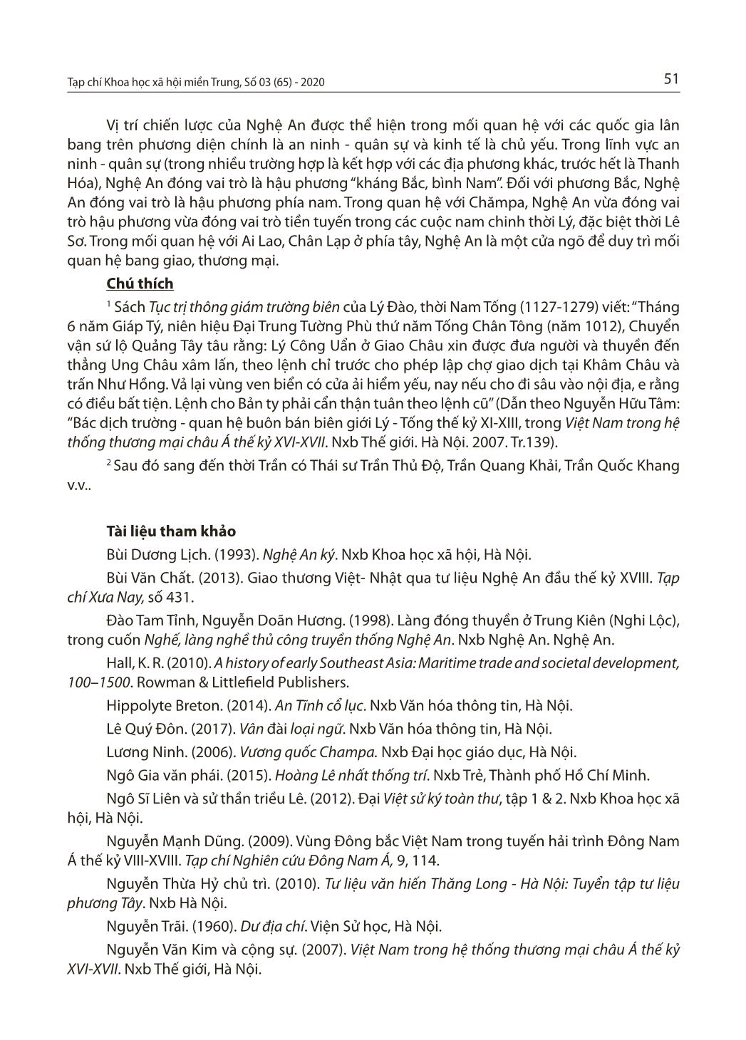 Nghệ An trong chiến lược đối ngoại của Đại Việt thời Lý - Trần - Lê (thế kỷ XI-XVIII) trang 9