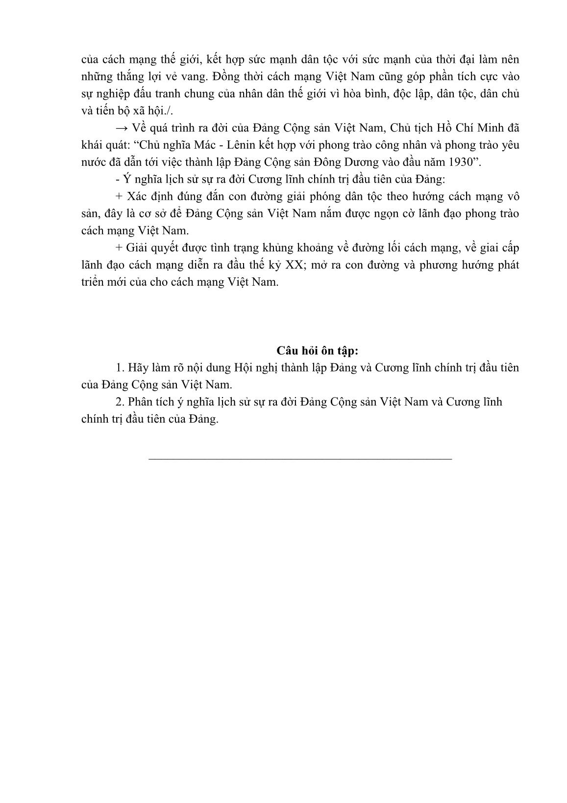 Bài giảng môn Đường lối cách mạng của Đảng Cộng sản Việt Nam - Nguyễn Thị Kim Anh trang 10