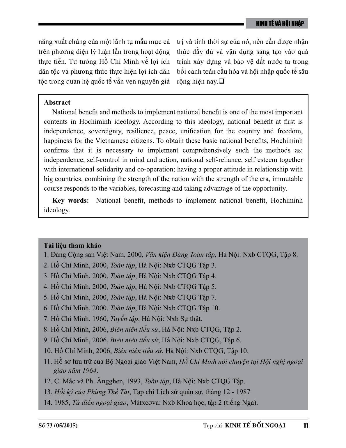 Lợi ích dân tộc và phương thức thực hiện lợi ích dân tộc theo tủ tưởng Hồ Chí Minh trang 9