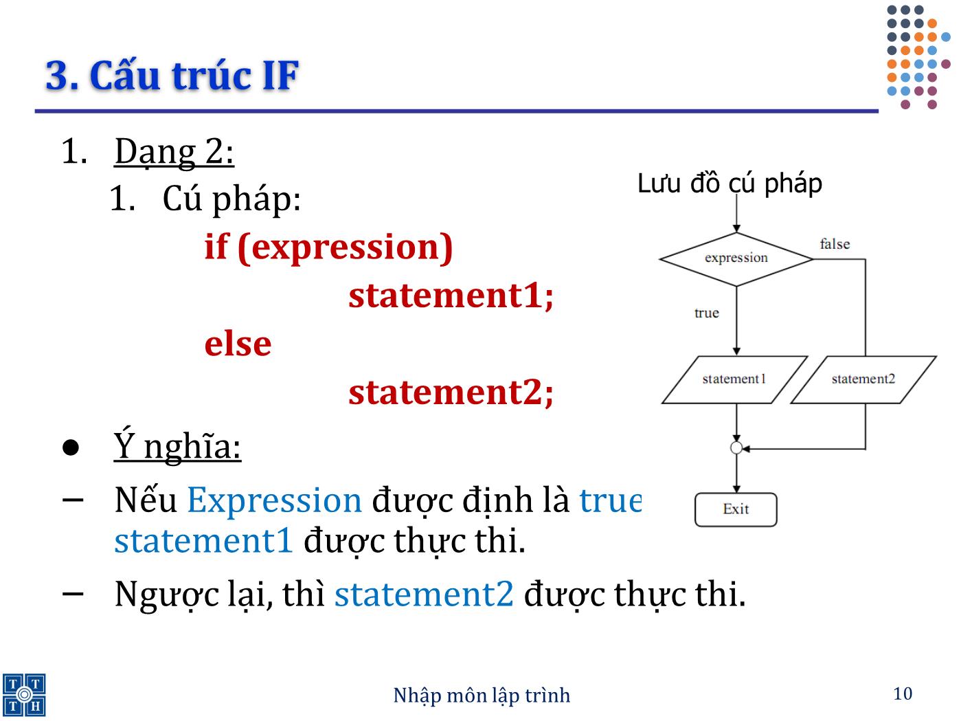 Bài giảng Lập trình - Bài 2: Các câu lệnh rẽ nhánh - Trường Đại học Khoa học tự nhiên TP Hồ Chí Minh trang 10