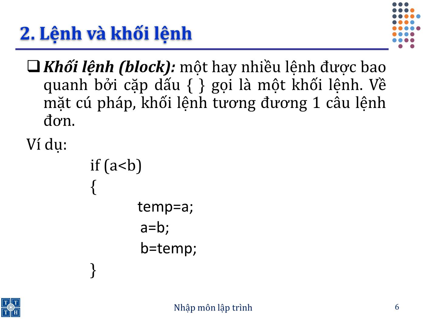 Bài giảng Lập trình - Bài 2: Các câu lệnh rẽ nhánh - Trường Đại học Khoa học tự nhiên TP Hồ Chí Minh trang 6