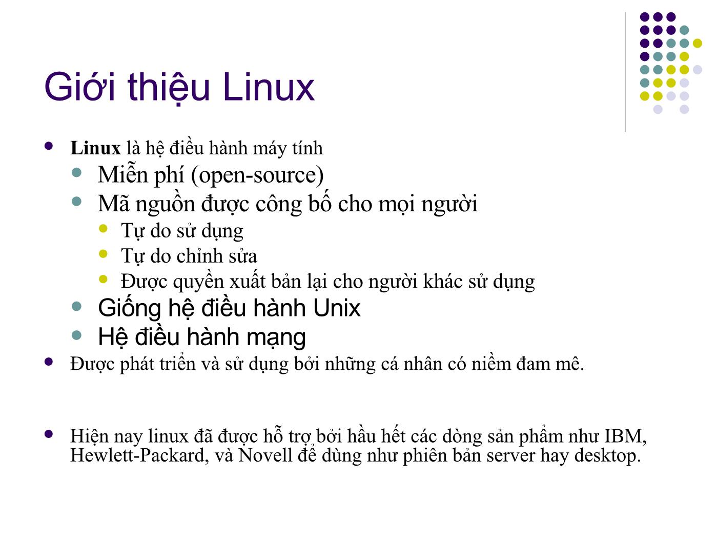 Bài giảng Hệ điều hành Linux - Bài: Giới thiệu Linux - Ngô Văn Công trang 5