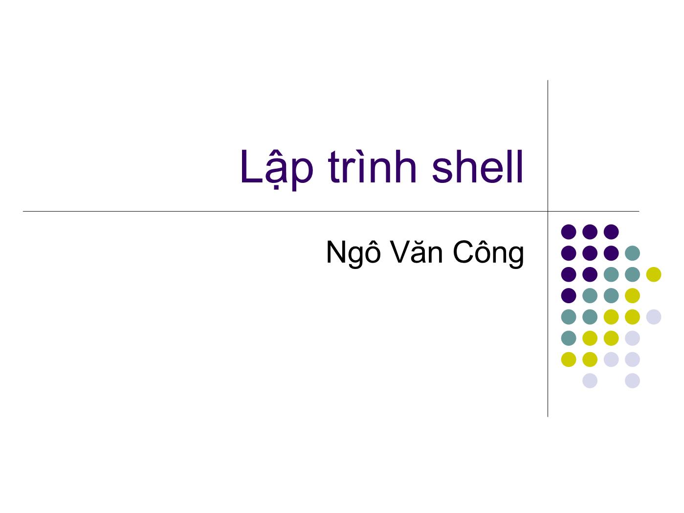 Bài giảng Hệ điều hành Linux - Bài: Lập trình shell - Ngô Văn Công trang 1