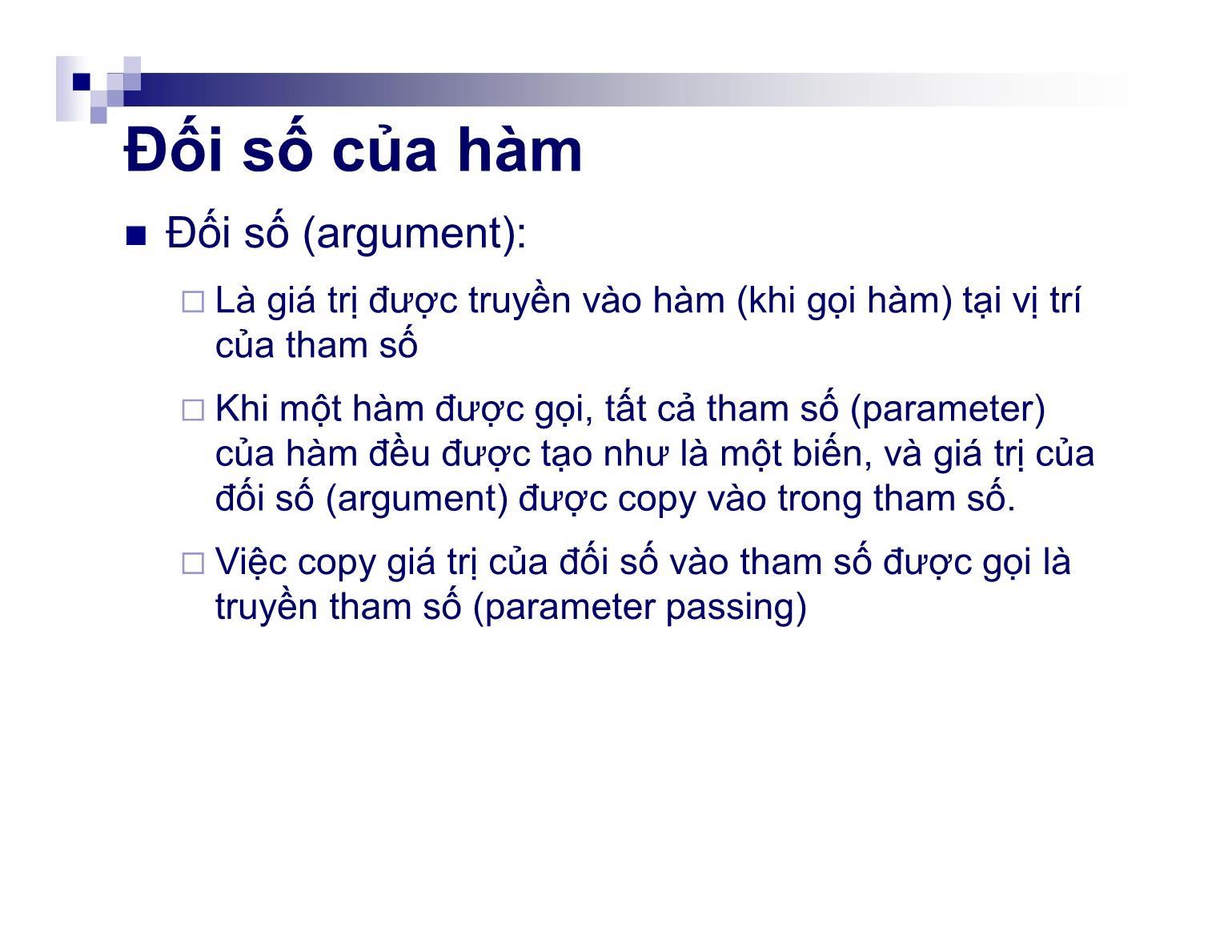 Bài giảng Kỹ thuật lập trình - Chương 4: Hàm - Nguyễn Thị Hiền trang 9