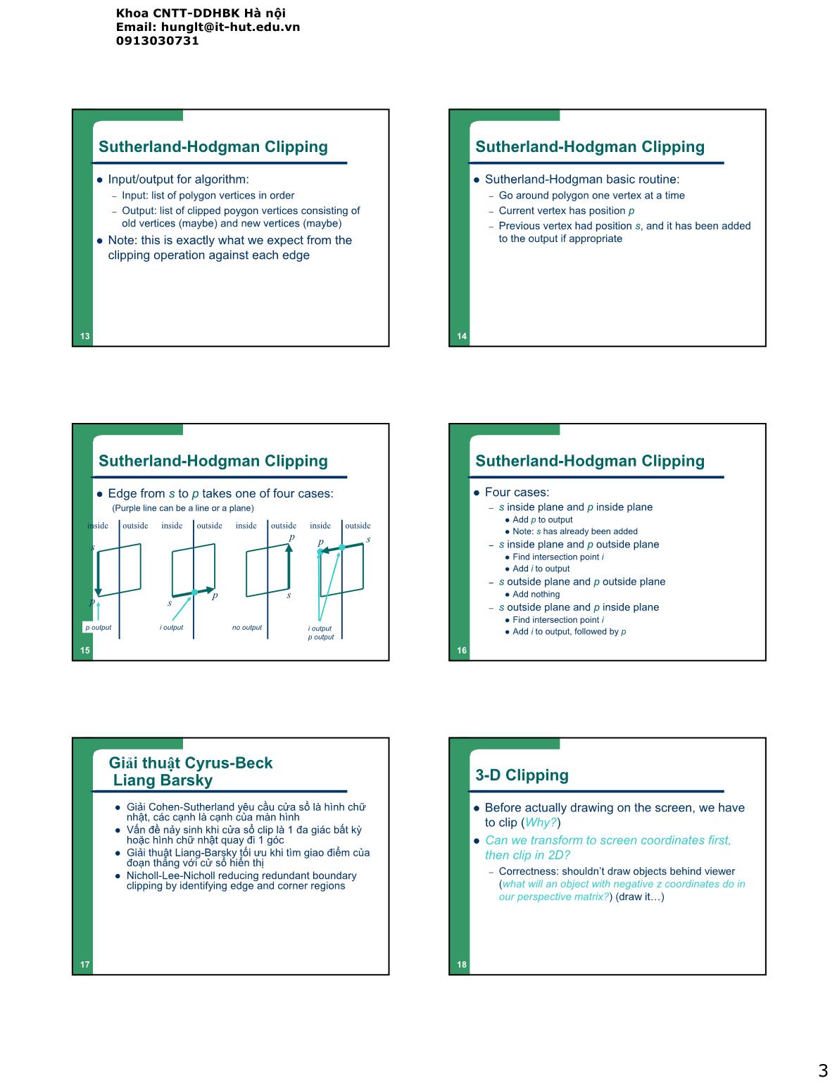 Bài giảng Đồ họa và hiện thực ảo - Lesson 3: Các giải thuật cơ sở trang 3