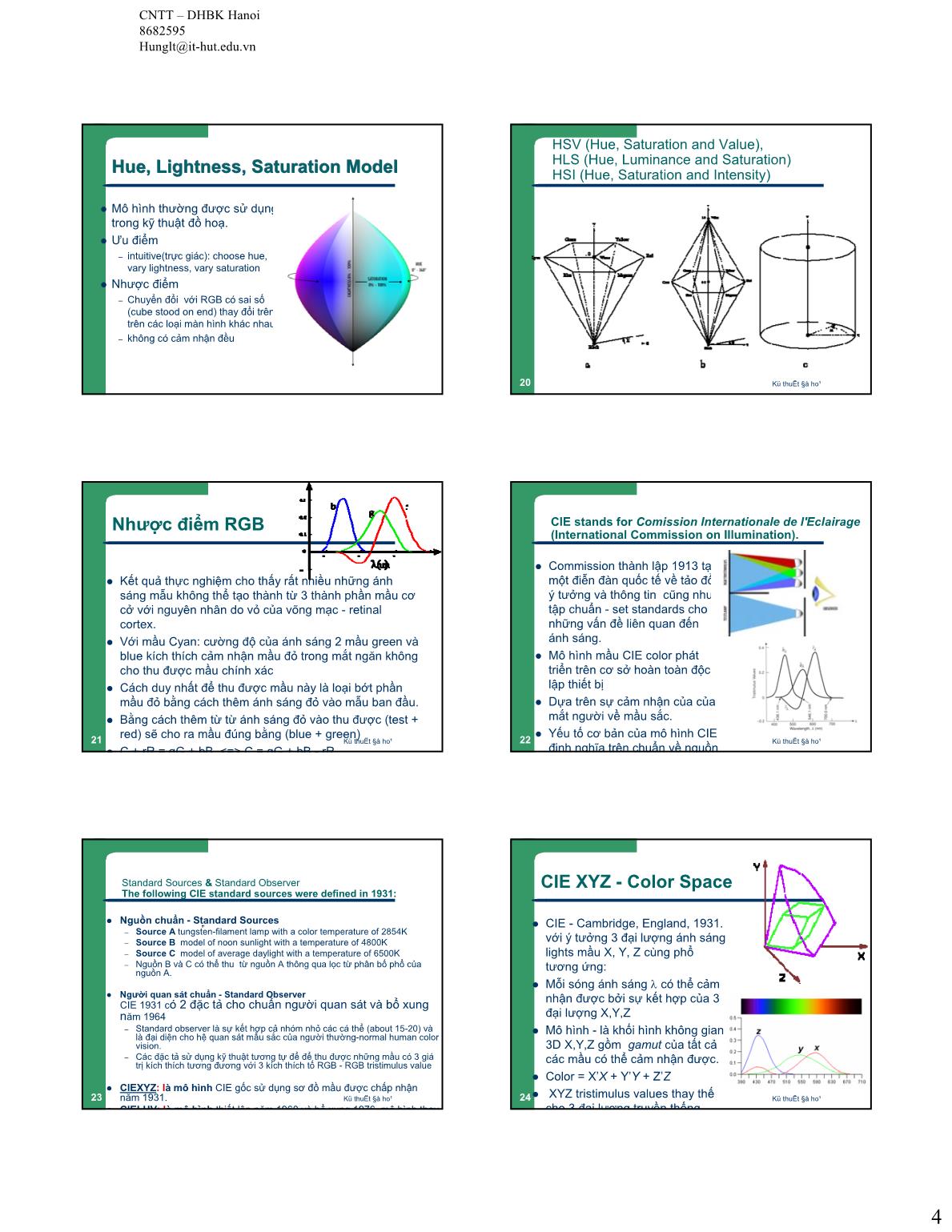 Bài giảng Đồ họa và hiện thực ảo - Lesson 6: Màu sắc trong đồ họa – Color model trang 4