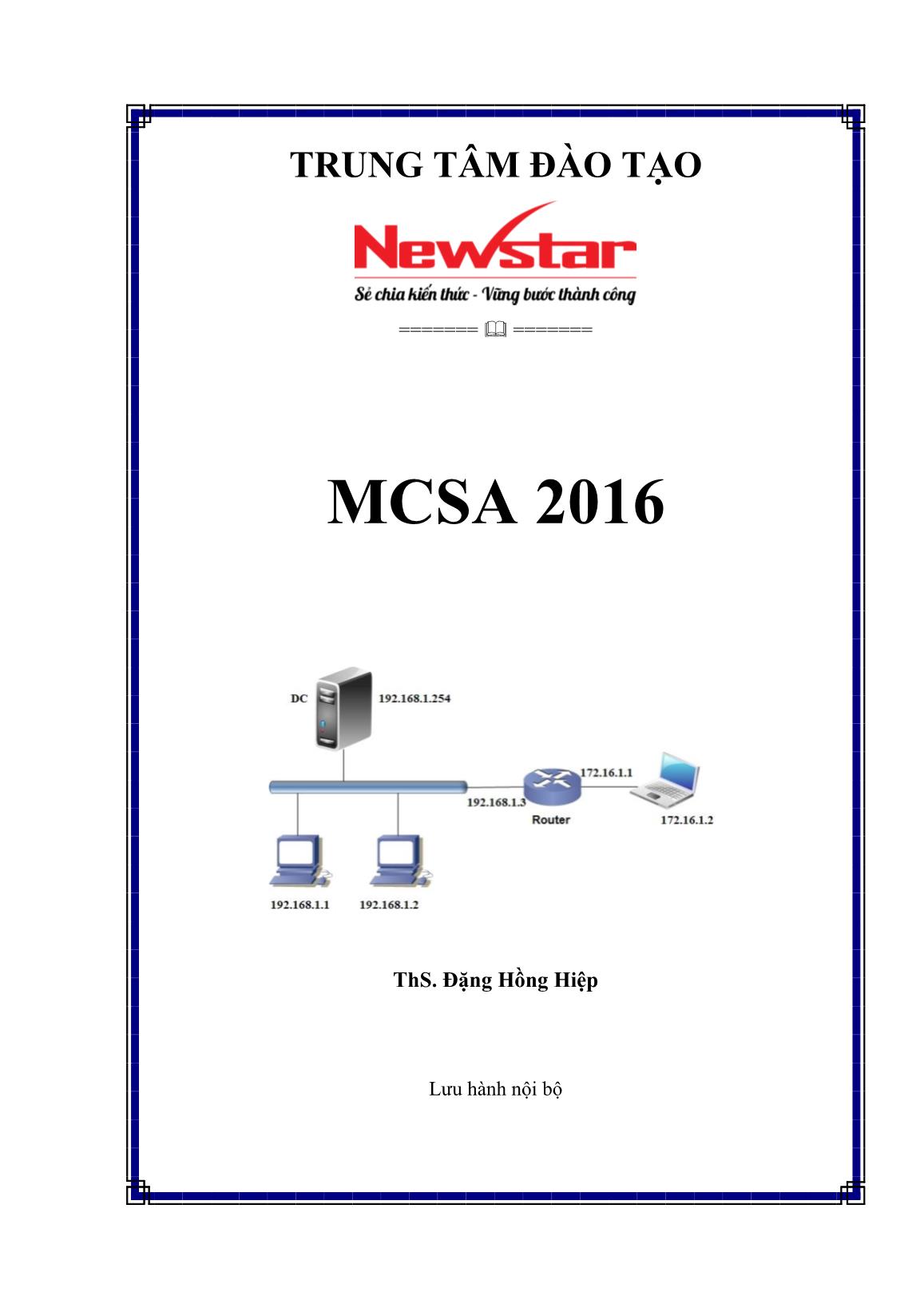 Giáo trình MCSA 2016 - Đặng Hồng Hiệp trang 1