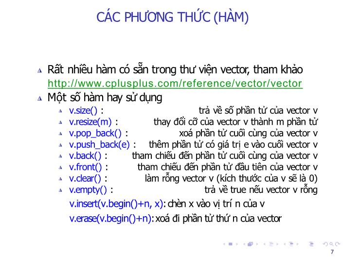 Bài giảng Tin học đại cương - Bài: Vector - Nguyễn Thị Phương Thảo trang 7