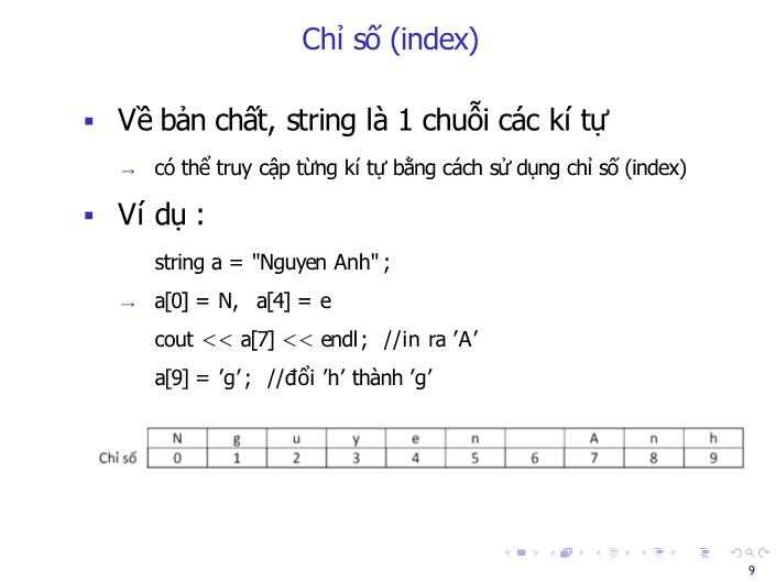 Bài giảng Tin học đại cương - Bài: String - Nguyễn Thị Phương Thảo trang 9