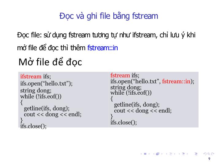 Bài giảng Tin học đại cương - Bài: Nhập, xuất file, struct - Nguyễn Thị Phương Thảo trang 9