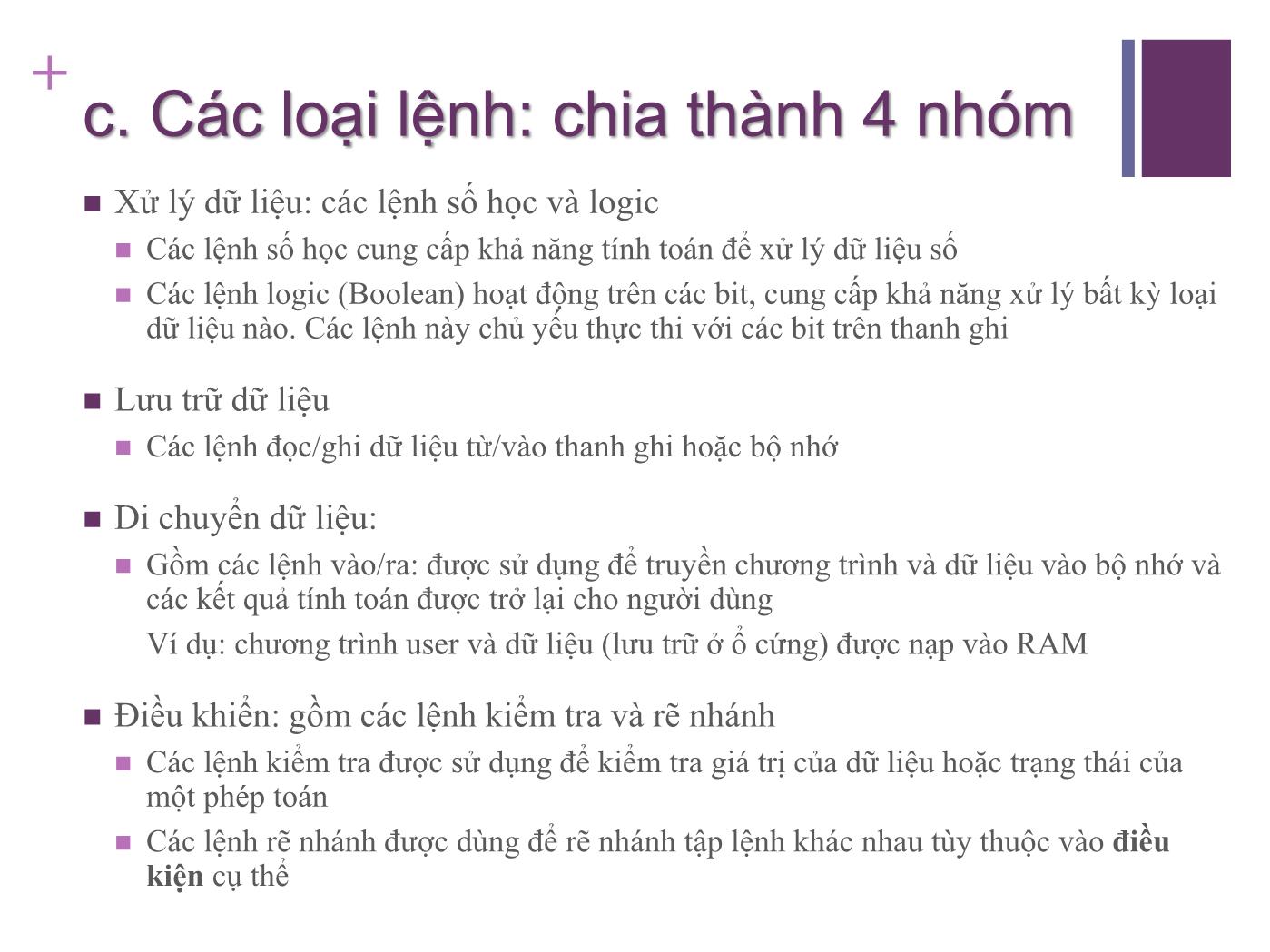 Bài giảng Kiến trúc máy tính - Chương 10: Tập lệnh: Đặc điểm và chức năng trang 10