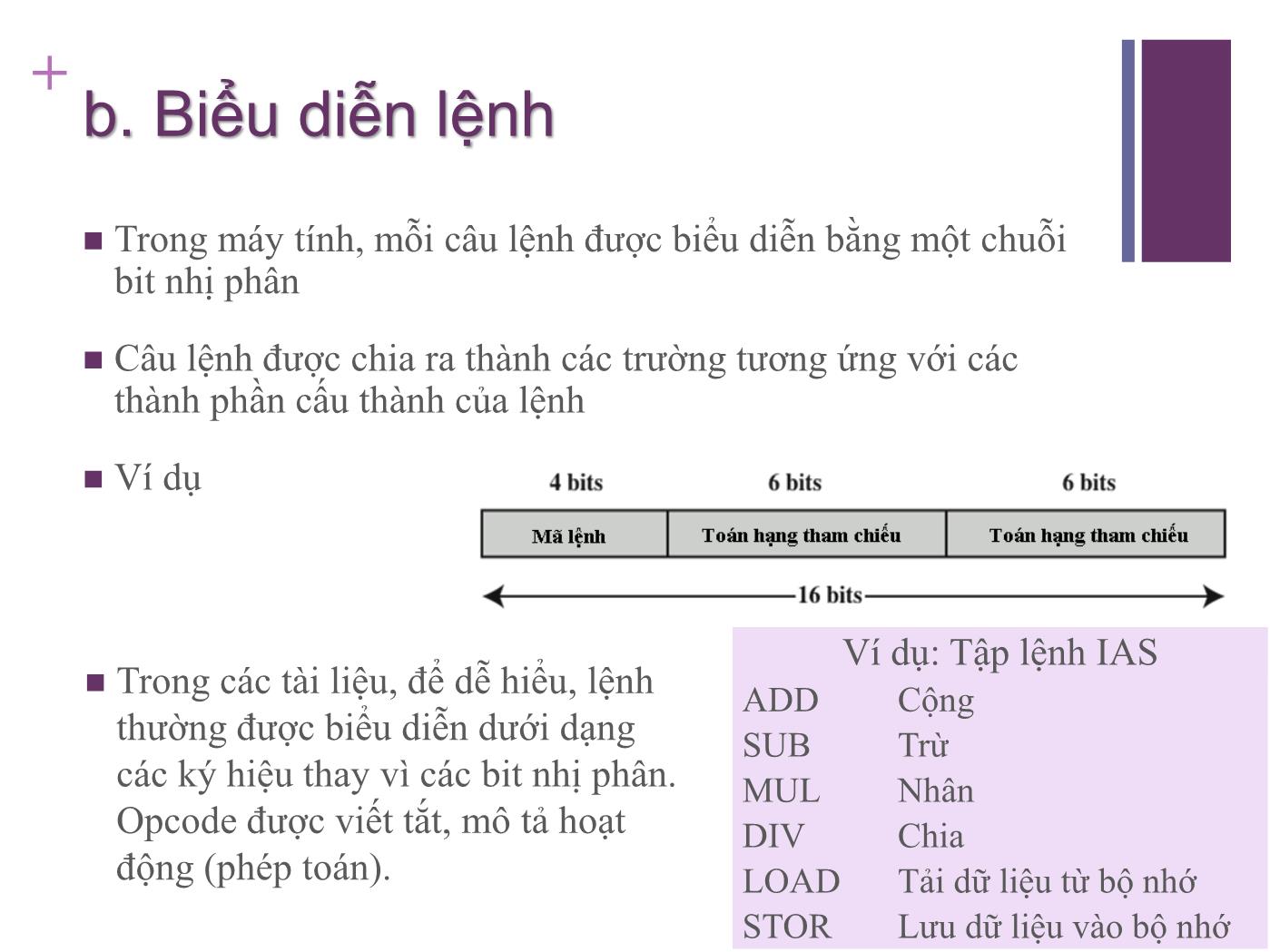 Bài giảng Kiến trúc máy tính - Chương 10: Tập lệnh: Đặc điểm và chức năng trang 8