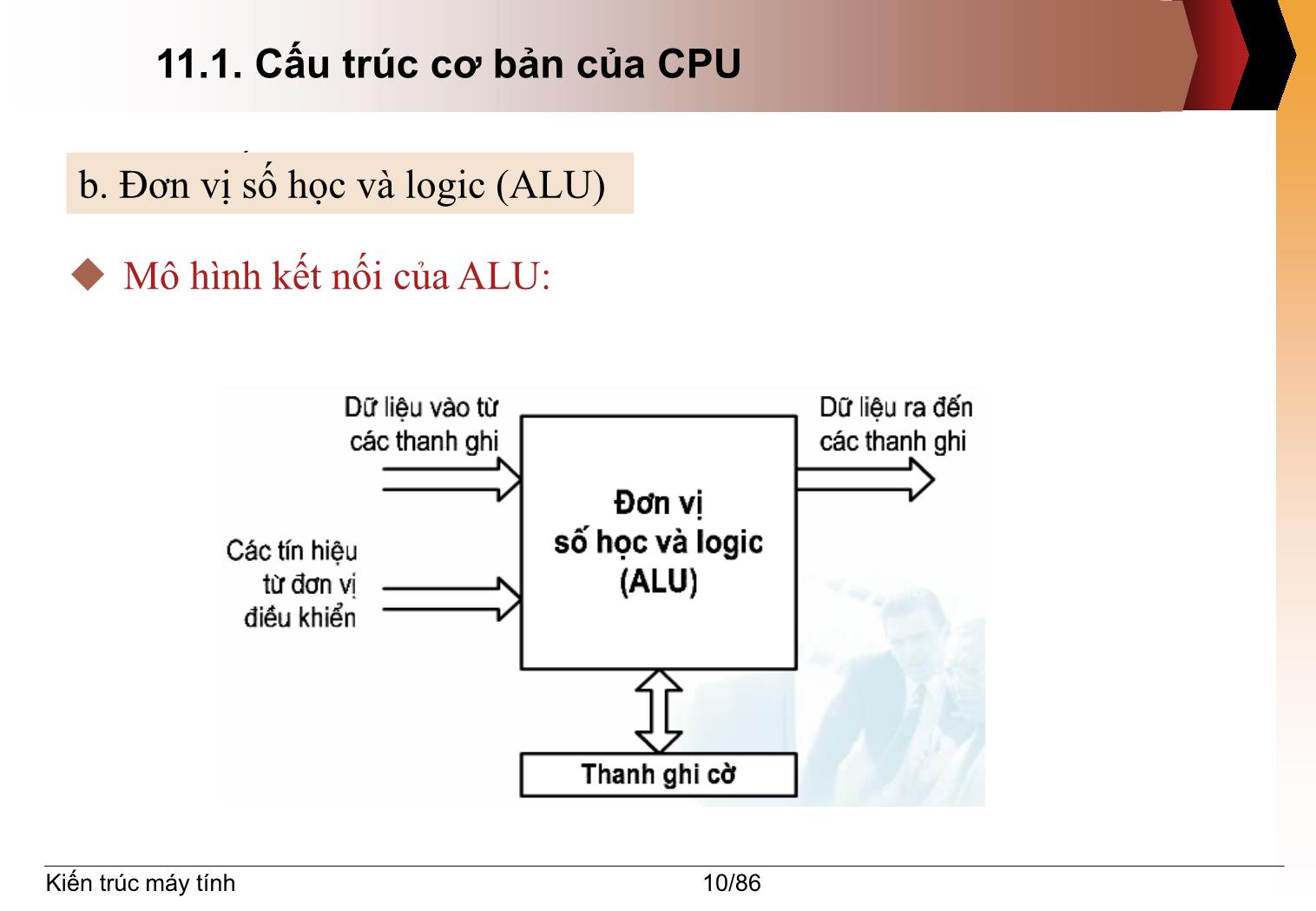 Bài giảng Kiến trúc máy tính - Chương 11: Bộ xử lý trung tâm (Central Processing Unit – CPU) trang 10