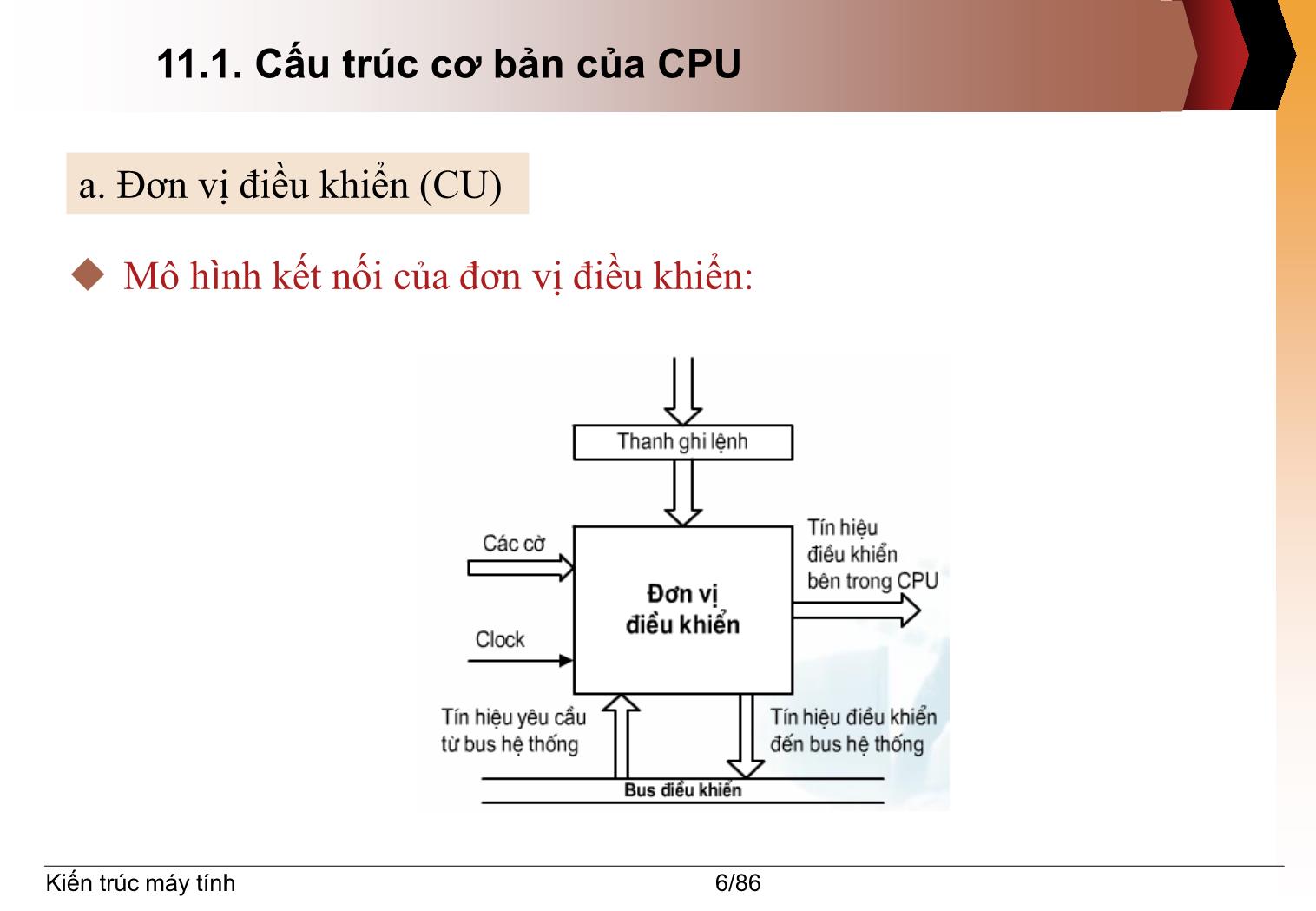 Bài giảng Kiến trúc máy tính - Chương 11: Bộ xử lý trung tâm (Central Processing Unit – CPU) trang 6