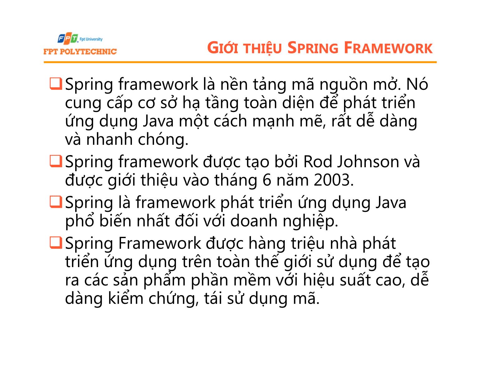 Bài giảng Lập trình Java 5 - Bài 1: Giới thiệu spring MVC - Trường Đại học FPT trang 3