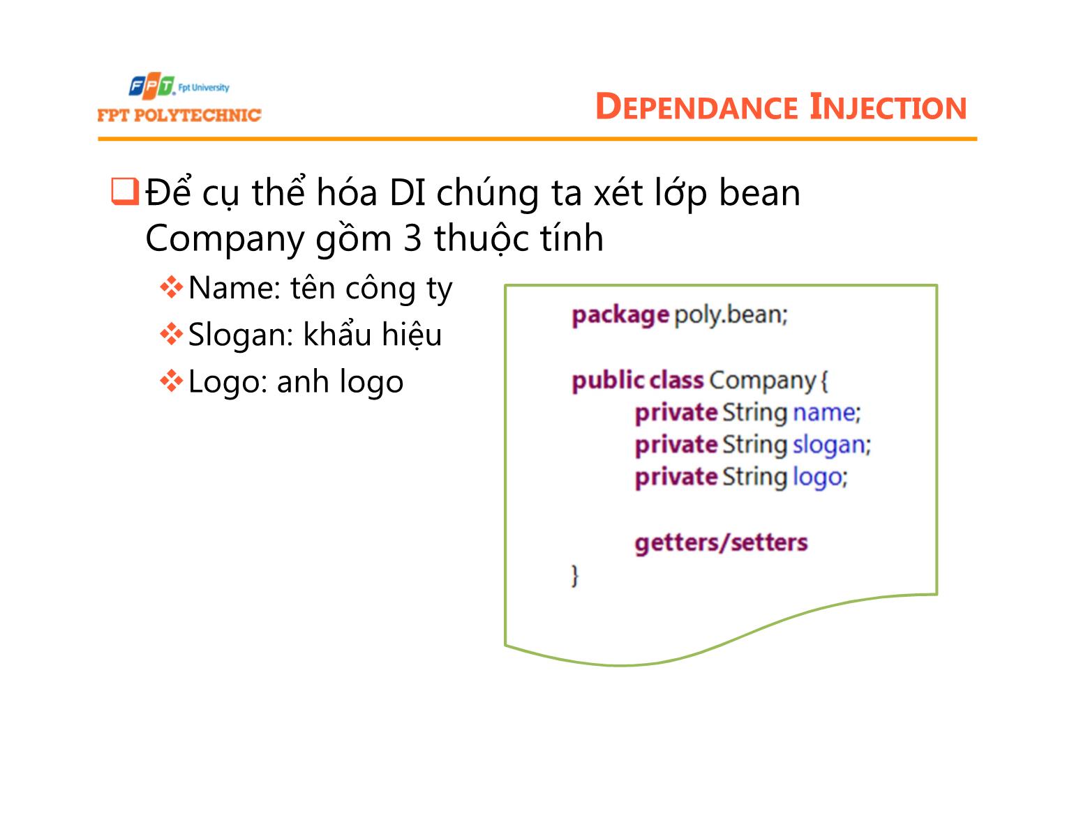Bài giảng Lập trình Java 5 - Bài 5: Bean & DI - Trường Đại học FPT trang 5