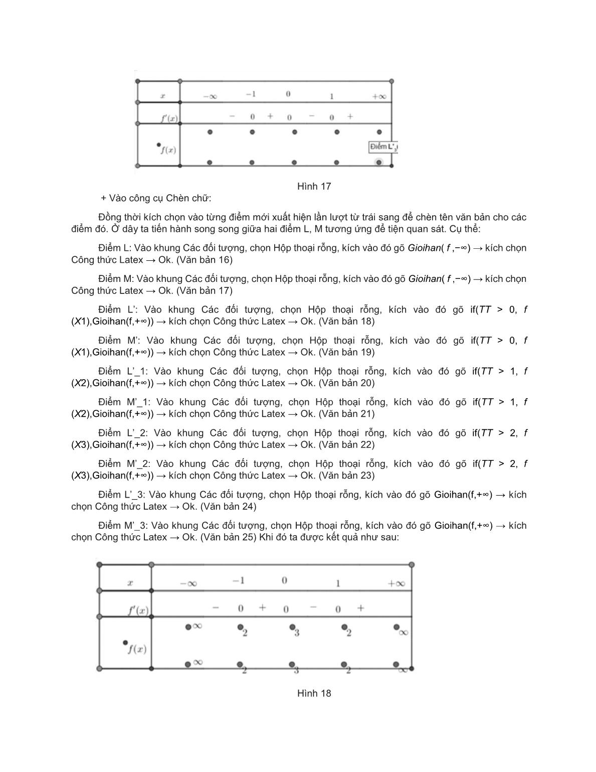 Tạo bảng biến thiên chuyển đổi tự động cho các hàm đa thức trong Geogebra trang 10
