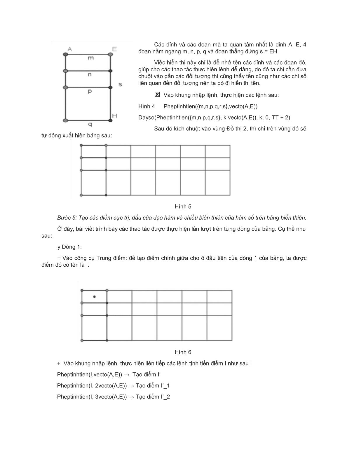 Tạo bảng biến thiên chuyển đổi tự động cho các hàm đa thức trong Geogebra trang 4