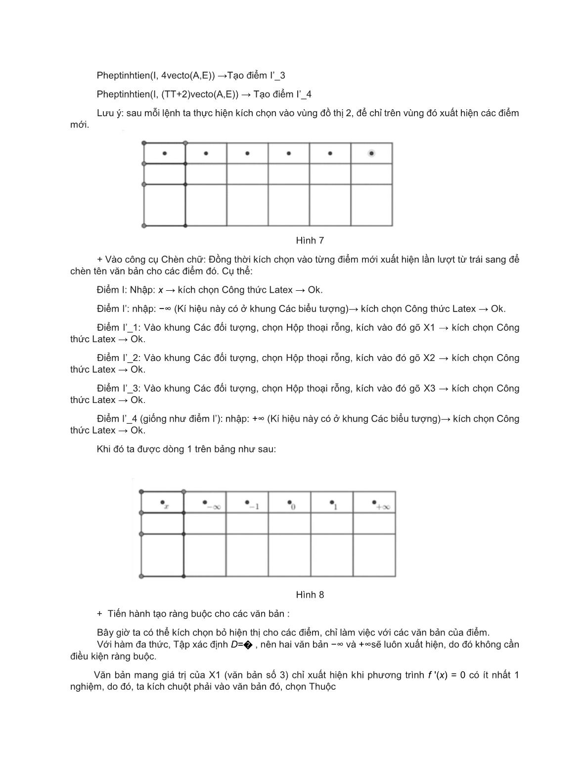 Tạo bảng biến thiên chuyển đổi tự động cho các hàm đa thức trong Geogebra trang 5