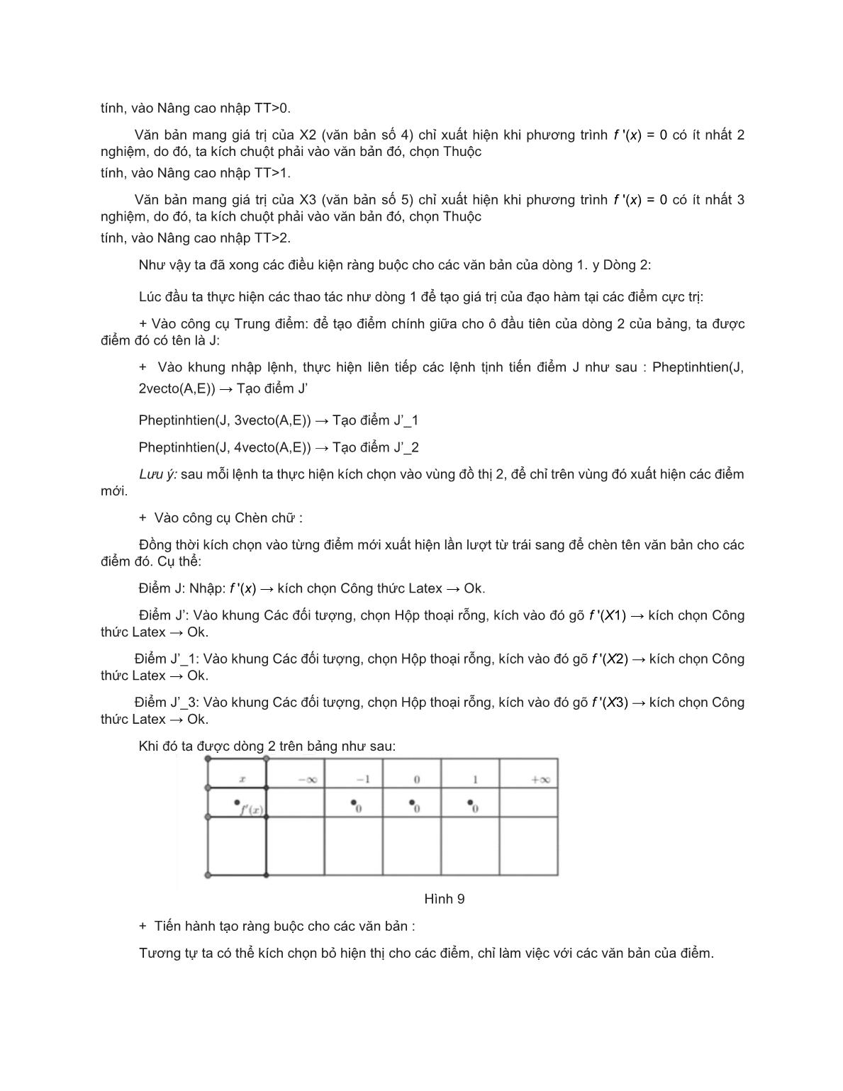 Tạo bảng biến thiên chuyển đổi tự động cho các hàm đa thức trong Geogebra trang 6