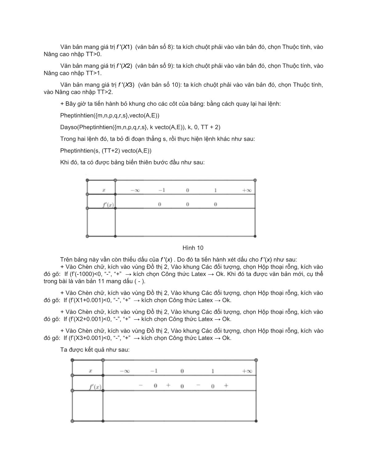 Tạo bảng biến thiên chuyển đổi tự động cho các hàm đa thức trong Geogebra trang 7